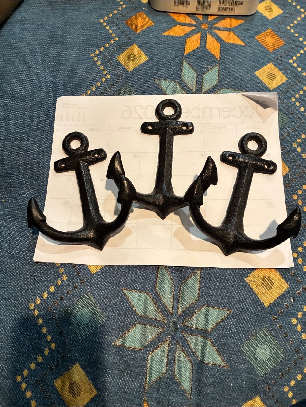 Black Cast Iron Anchor Wall Hooks Nautical Decorative Coat Racks
